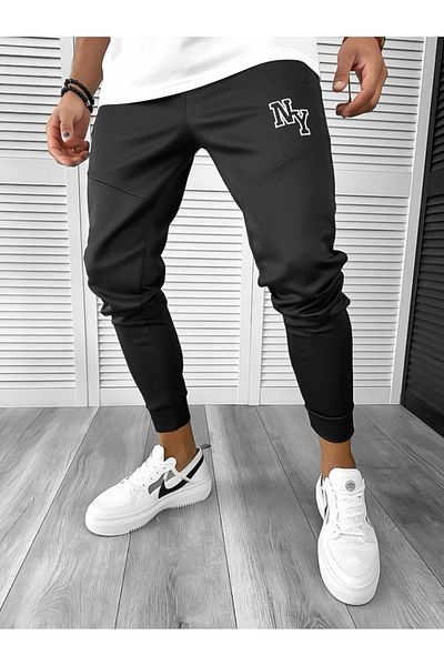 dehaine Men's sweatpants, slim fit, NY, 12347, black