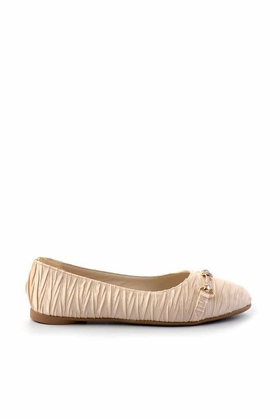 Bambi Nude Wrinkled Women's Ballerina Ballerina K01823016238