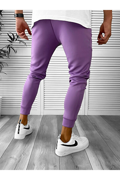 dehaine Men's sweatpants, slim fit, NY, 12347, purple