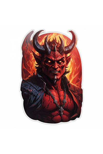 INOVATIX Set de 8 piese, autocolant Demon Satan cu jachetă și medalion, INOVA...