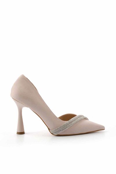 Bambi Matte Beige Satin Women's Evening Dress Shoes01596188938