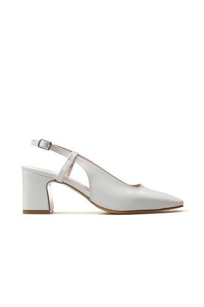 YAŞAR KAŞLI Women's Thick Heeled Casual Shoes 25Y Ykşk-8342 Z White Patent Leather