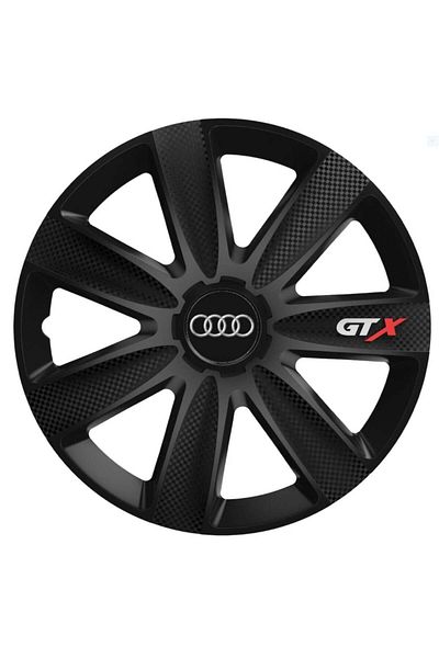 OEM Set de 4 capace de jantă GTX Carbon Black R14, pentru Audi