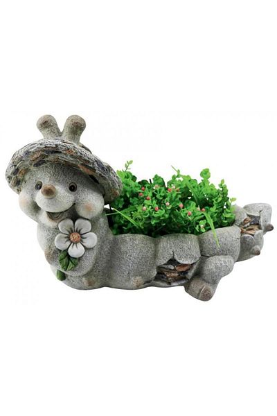Strend Pro Garden decoration, ceramic, caterpillar with pot, 47x23x28 cm