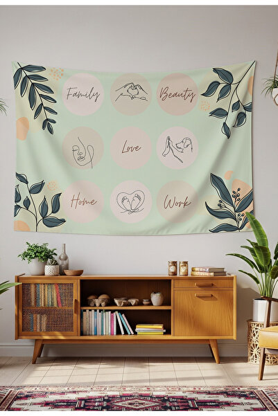 GREENDECOR Mandala Leaf Flower Minimalist Bohemian Wallcloth Carpet Wall Art ...