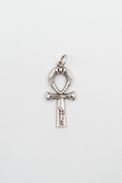 ıdr Ankh Yaşam Sembolü Kolye Ucu - Antik Gümüş Kaplama