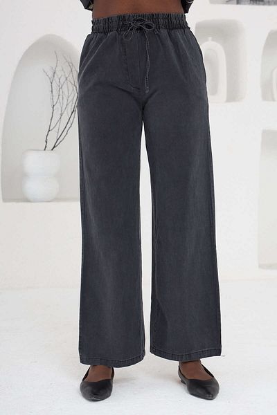 MİA NOURA Women's Denim Wide Paca Pants