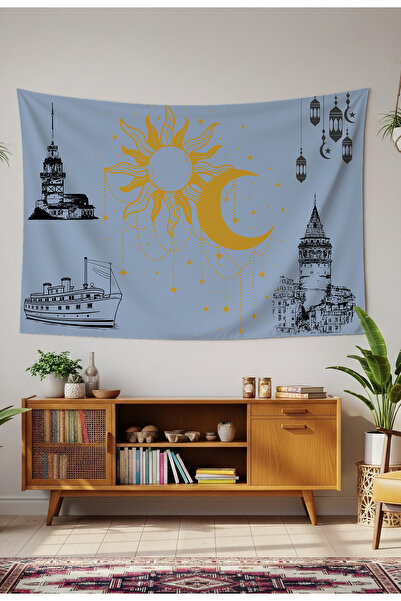 GREENDECOR Istanbul Galata Maiden's Tower Mandala Wall Cloth Carpet Wall Art ...