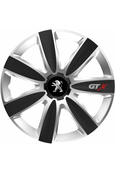 OEM Set de 4 capace pentru jante GTX Carbon Gri-Negru R17, pentru Peugeot