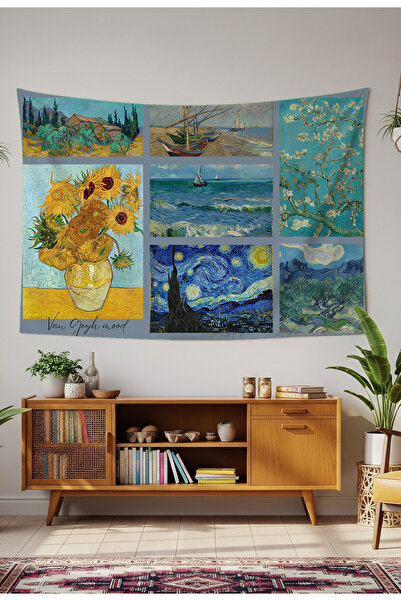 GREENDECOR Van Gogh Mood Sanat Bohem Duvar Örtüsü Halısı Duvar Sanatı Duvar D...
