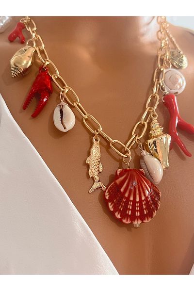 Aka Seashell Charm Brand Model Necklace
