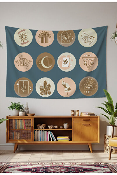 GREENDECOR Mandala Leaf Flower Minimalist Bohemian Wallcloth Carpet Wall Art ...