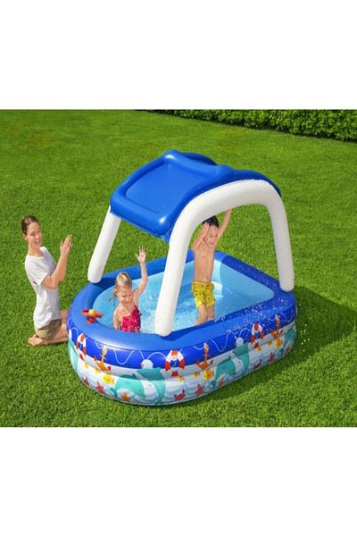 BESTWAY Family inflatable pool, with removable sunshade, 213 x 155 x 123 cm