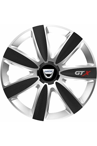 OEM Set de 4 capace de jantă GTX Carbon Gri-Negru R14, pentru Dacia