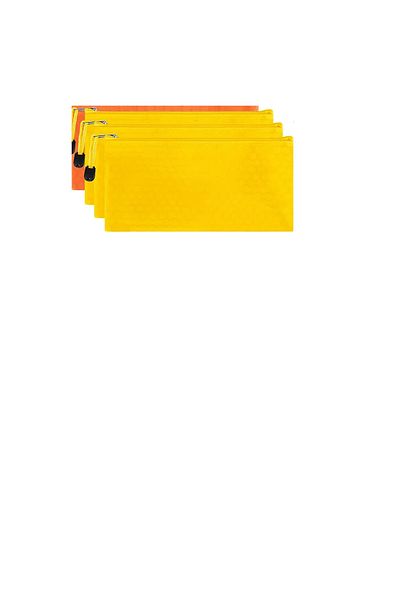 Siriderya Waterproof Oxford Fabric Pencil Case - A6 Size, Zippered, Multipurpose Organizer Yellow