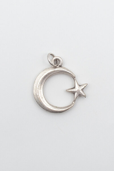 ıdr Ay Yıldız Gümüş Kaplama Kolye Ucu