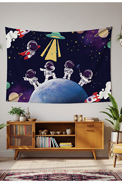 GREENDECOR Astronaut Space Planet Star Moon Wall Cloth Wall Tapestry Wall Art...