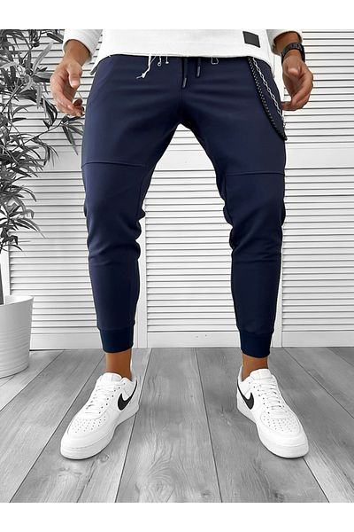 dehaine Men's cotton sweatpants, 12262, navy blue
