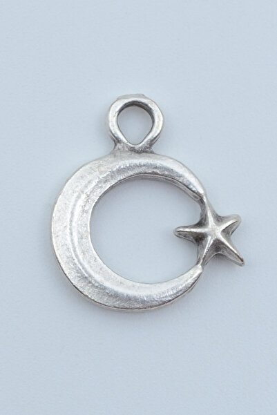 ıdr Minimal Ay Yıldız Gümüş Kaplama Kolye Ucu