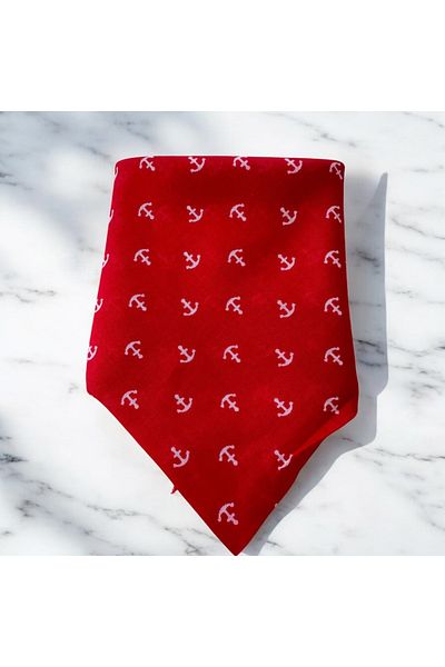 ALS Tasarım Dünyası Red Color Sailor Patterned 100% Cotton Bandana