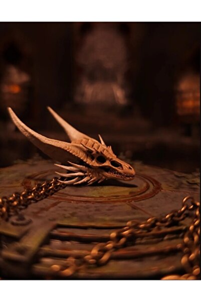 hayatvesanat "Sunfyre'" - ejderha kafatası kolyesi- house of the dragon