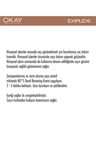 EXIPLEX Nº5 BOND RESTORING CONDITIONER 300ml (Bağ Onarıcı Saç Kremi)