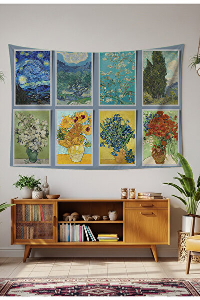 GREENDECOR Van Gogh Mood Art Bohemian Wall Cloth Carpet Wall Art Wall Decorat...