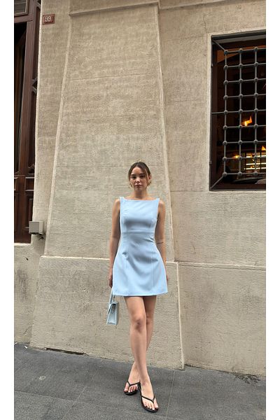Zey Studio Women's Blue Strap Dress