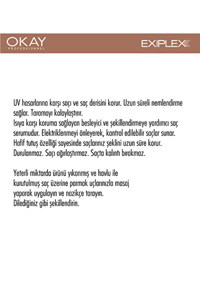 EXIPLEX Nº9 BOND RESTORING PRE-STYLING SERUM 100ml (Şekillendirme Öncesi Saç Serumu)