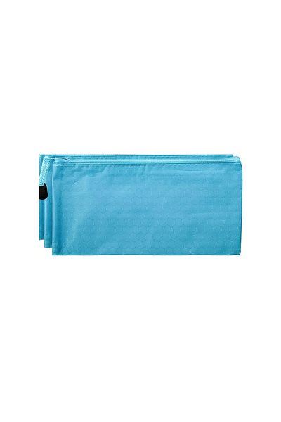 Siriderya Waterproof Oxford Fabric Pencil Case - A6 Size, Zippered, Multipurpose Organizer Light Blue