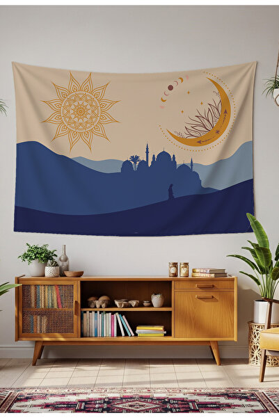 GREENDECOR مناديل جدارية بوهيمية على شكل زهرة القمر من ماندالا، سجادة جدارية،...