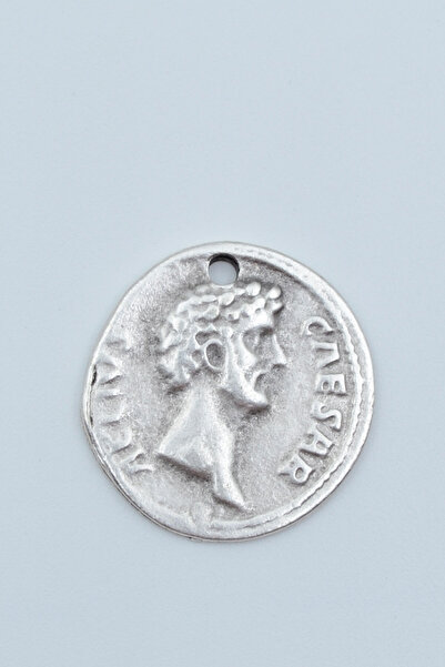 ıdr Roma Parası Sikke - Sezar Gümüş Kaplama Kolye Ucu