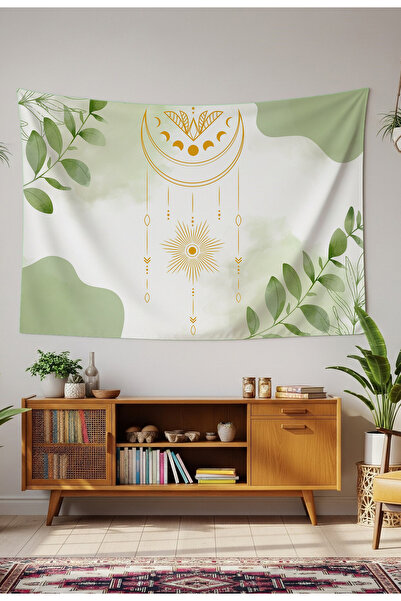 GREENDECOR Mandala Leaf Star Moon Wallcloth Wall Tapestry Wall Art Wall Decor...