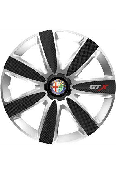 OEM Set de 4 capace de jantă GTX Carbon Gri-Negru R14, pentru Alfa Romeo