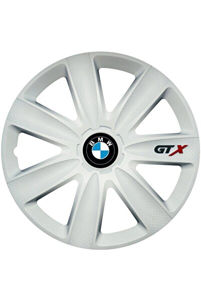 OEM Set de 4 capace de jantă GTX albe R15, compatibile cu BMW