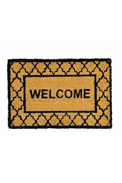 OPTIM DEKO Entrance mat, coconut fiber and rubber, Dm 73, Welcome - 60x40 cm
