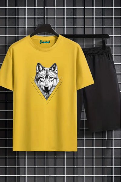 Evomind Σετ μπλουζάκι με στάμπα Wolf Unisex