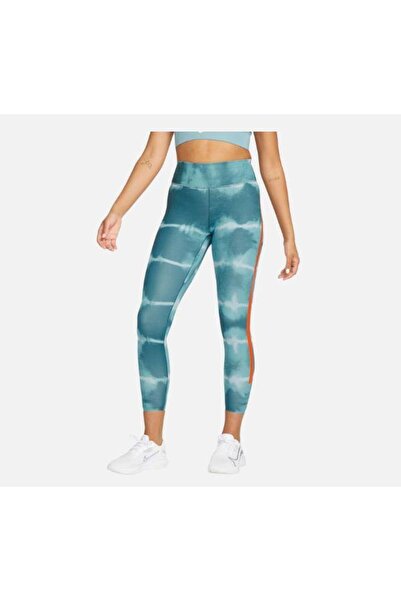 Nike Один Luxe Mid-Rise Printed Training Kadın Tayt DM7619-058