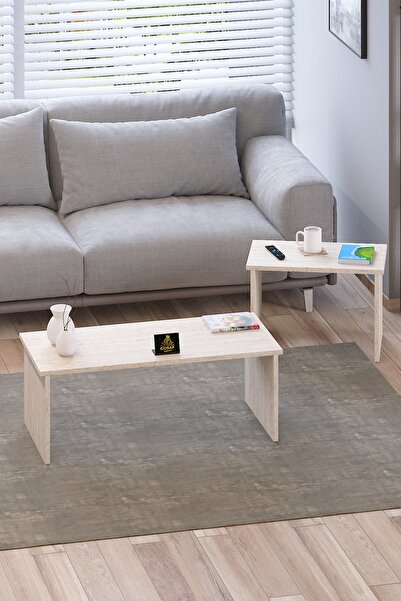 Cosargroup Arya Ayarlanabilir Modüler İkili Orta Sehpa Zigon Sehpa Yeni Nesil Traverten