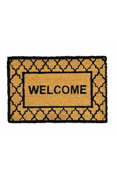 OPTIM DEKO Entrance mat, coconut fiber and rubber, Dm 73, Welcome - 60x40 cm