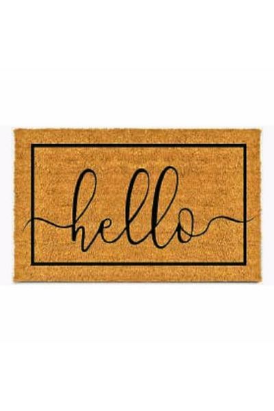 OPTIM DEKO Entrance mat, coconut fiber and non-slip rubber, Deco Hello - 60x40 cm