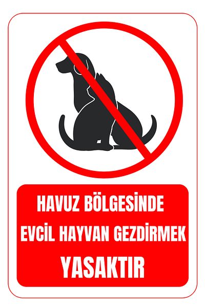 Girl Power 35 X 50 Pets Are Not Allowed to Walk Around the Pool Area Foil Printing Sticker Warning Sign