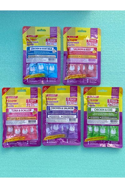 Freshy 5x5'li Karışık Kedi Püresi Takviyeli Hüptürük Krema