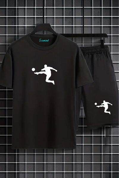SevMode Σετ μπλουζάκι με στάμπα ποδοσφαιριστή Unisex
