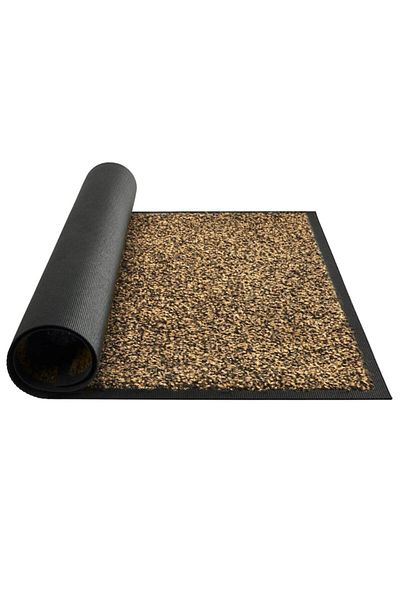 OPTIM DEKO Anti-slip entrance door mat, OPTIMDEKO, Polypropylene, 90 x 60 cm, Brown & Black