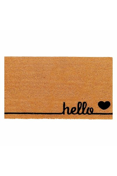 OPTIM DEKO Entrance Mat, Coconut Fiber and Rubber, Deco Hello - 60x40 cm