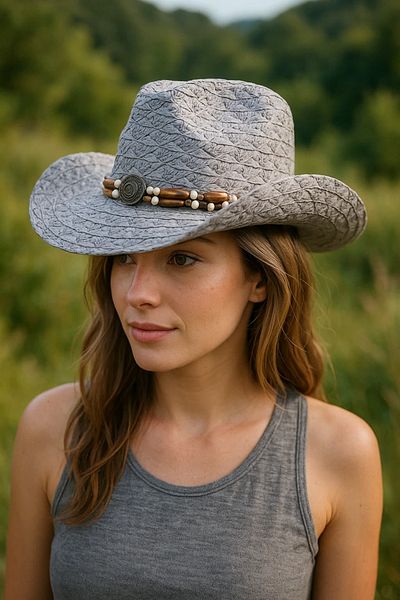WOHOME Thin Real Straw Cowboy Unisex Hat