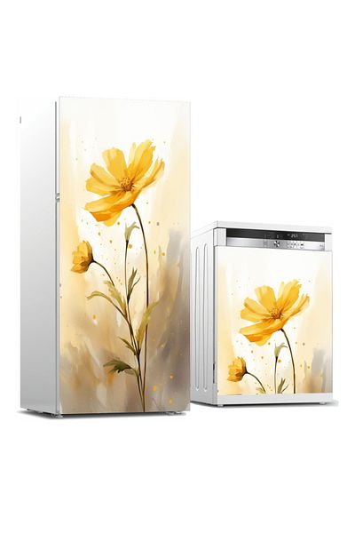RENKLİ HOBBY Refrigerator and Dishwasher Cover Covering Sticker - Cover Foil Pattern Covering