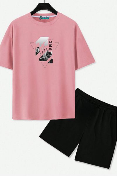 SevMode City Printed Unisex Shorts T-Shirt Set