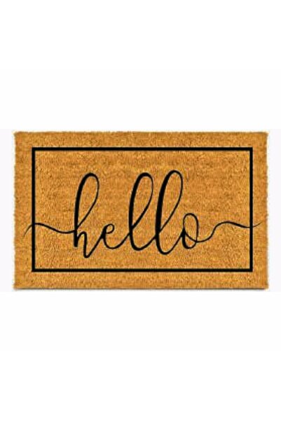 OPTIM DEKO Entrance mat, coconut fiber and non-slip rubber, Deco Hello - 60x40 cm